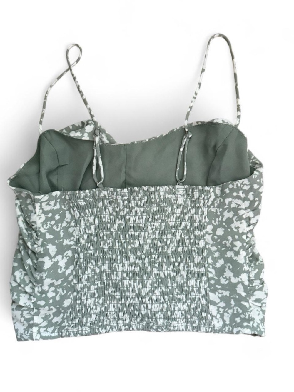Abercrombie & Fitch Sage Green Floral Ruched Cami - Picture 3 of 7